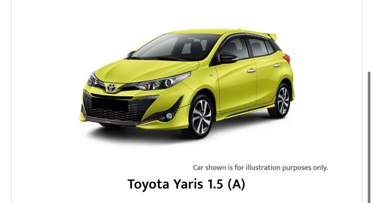 Langkawibook Car Rental in Langkawi Toyota Toyota Yaris (1.5)-Johor 1.5 (A)